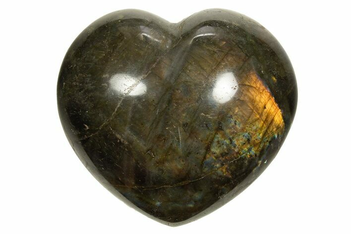 Flashy Polished Labradorite Heart - Madagascar #322523